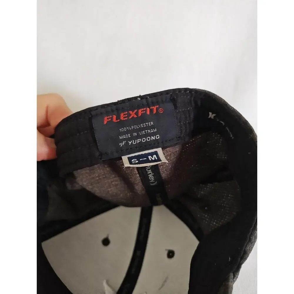 Hurley Men's Hat Brown Gray Yupoong Baseball Cap Flexfit S/M‎ Embroidered Logo